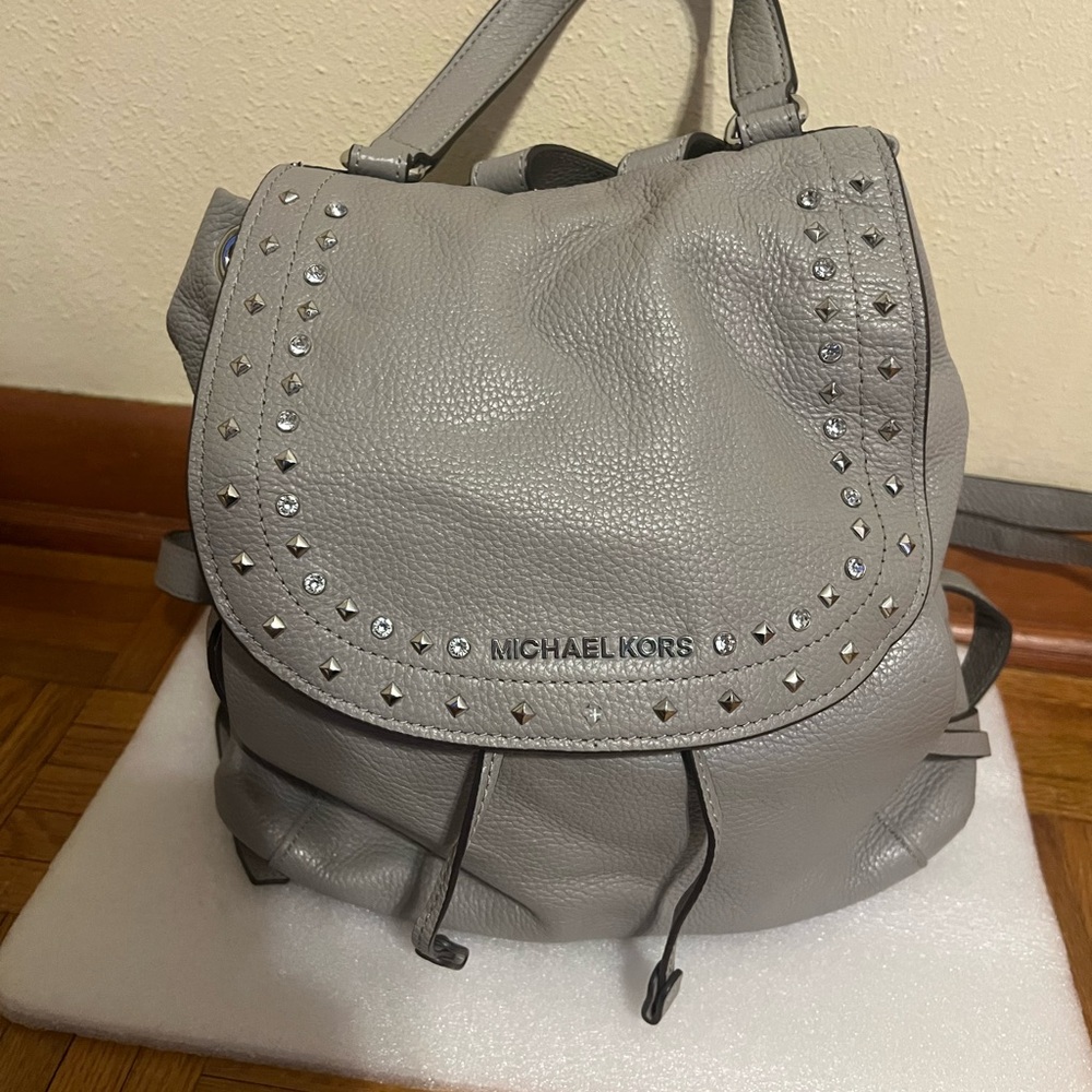 Michael Kors Gray Studded Backpack